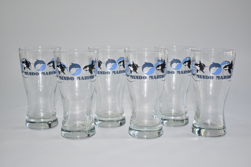 Imagen 1 de 2 de Vaso Cervecero Orca Mundo Marino *6 Unidades 392 Ml