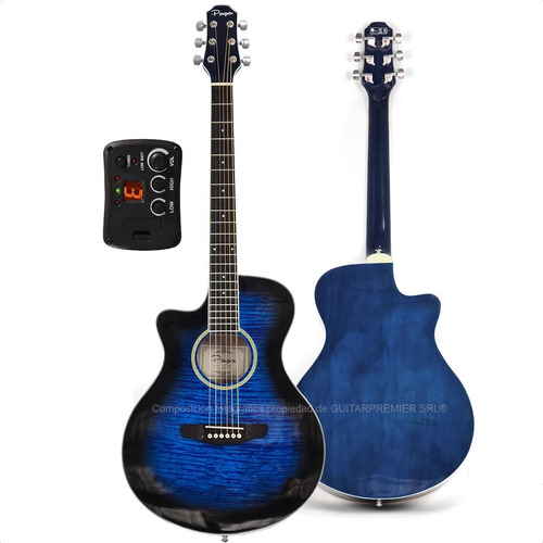 Imagen 1 de 10 de Guitarra Electroacustica Zurdo Premium Ecualizador Activo