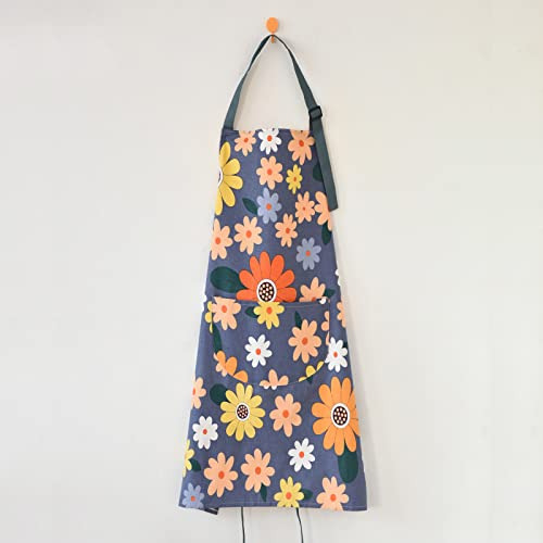 Mandil Delantal Mujer Chef Florares Ajustables 2 Pzas