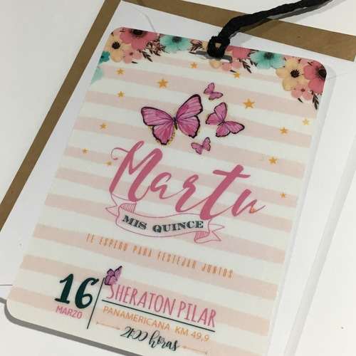 Invitación Simil Pvc Vip 15 Años Credenciales Pase X10