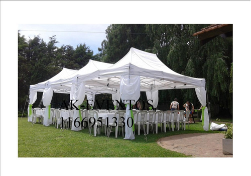 Carpas Mesas Sillas Puff Piso De Madera Gazebos Vajilla