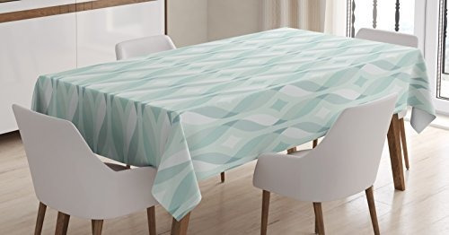 Ambesonne Seafoam Tablecloth, Líneas Enredadas Con Wbc1b