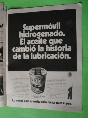Publicidad Aceite Supermovil Ypf Año 1972