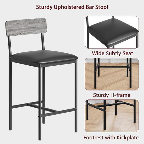 Idealhouse Juego De 4 Taburetes De Bar De Cocina Con