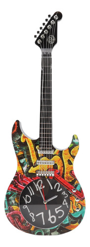 Reloj De Pared Con Forma De Guitarra Que Simula El Tiempo, D