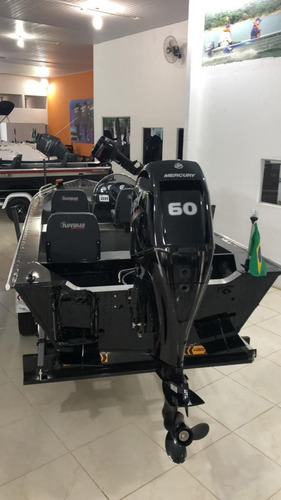 Lancha De Alumínio Comanche 6000 + Motor Mercury 60hp 4t P.f