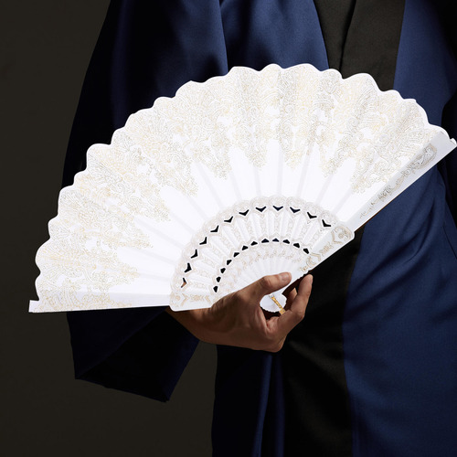 Ventilador De Mano Plegable Grande Con Estampado De Estilo C