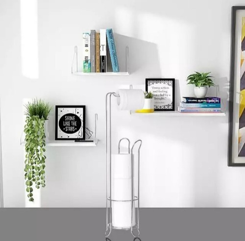 Imagen 3 de 7 de Porta Rollo Con Pie Para Papel Higienico Cromado