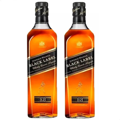 Whisky Johnnie Walker Black 1 Litro X2 Unidades