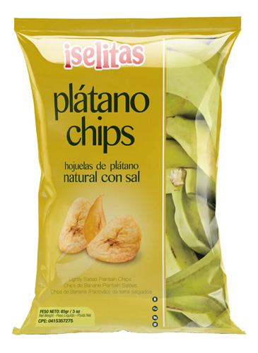 Plátanitos Chips Iselitas Con Sal 85g (2 Unds)