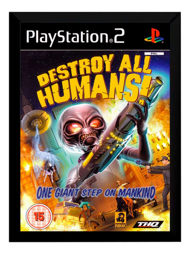 Quadro Decorativo A4 25x33 Destroy All Humans! Ps2