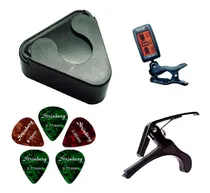 Comprar Kit Porta Palhetas + 5 Palhetas + Afinador + Capotraste