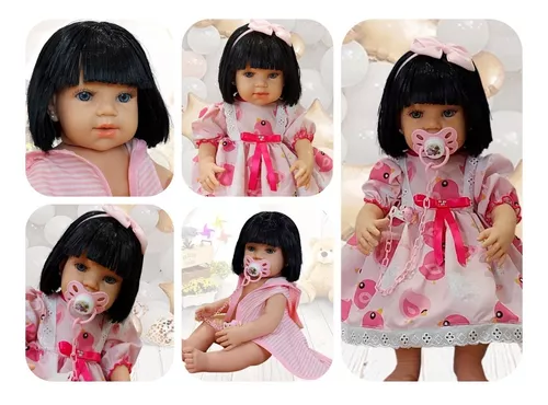 Boneca Bebe Reborn 100% Silicone Realista Luxo Com Itens