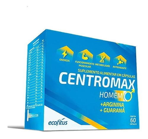 Centromax Homem Vitaminas+arginina+guaraná 60 Cápsulas