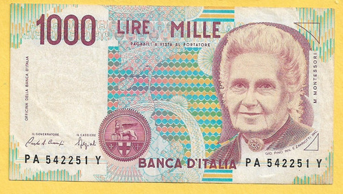 Italia 1000 Liras 1990 Pick 231 Usado