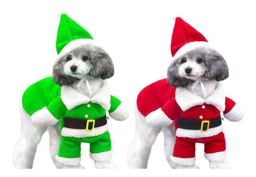 2 Piezas De Disfraz Navideño De Perro Mascota Fiesta Cosplay