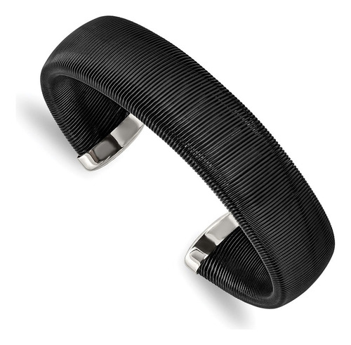 Pulseira Chisel Cuff Em Aço Inoxidável 18 Mm, Preto Polido