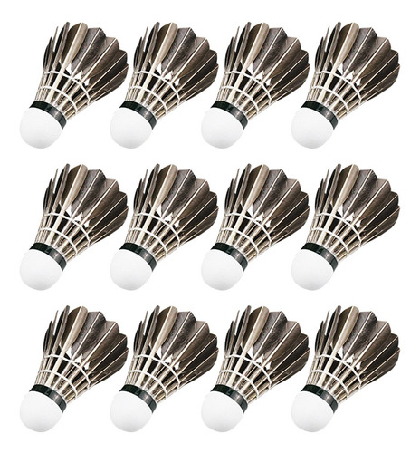 12 Pçs/set Badminton Shuttlecocks Prático Pena De Ganso