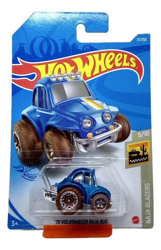 Miniatura Fusca Azul Volkswagen Baja Bug Tooned Hot Wheels