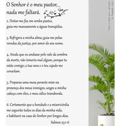 Adesivo Versículo Salmo 23: 1-6 - ( Cod - 0101 )