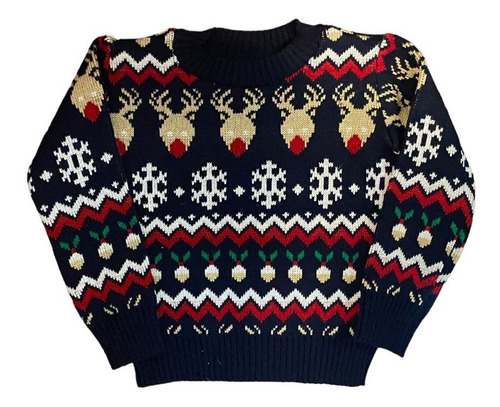 Sueter Navideño Renos Unisex Para Niños Ugly Sweater 