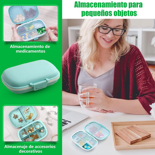 Pastillero Portátil A Prueba De Humedad De 8 Compartimentos