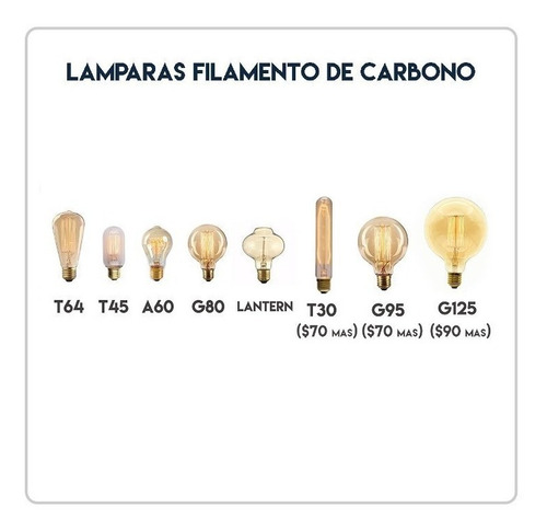 Imagen 6 de 8 de Lampara Filamento X10 U De Carbono Globo 125mm (grande) Enviogratis
