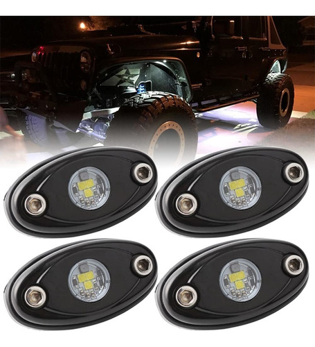 Baolicy Luz Led Roca Color Blanco 4 Para Jk Xj Utv Atv