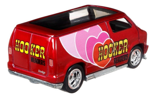 Hot Wheels Custom 77 Dodge Van Hooker Headers Real Riders Color Rojo