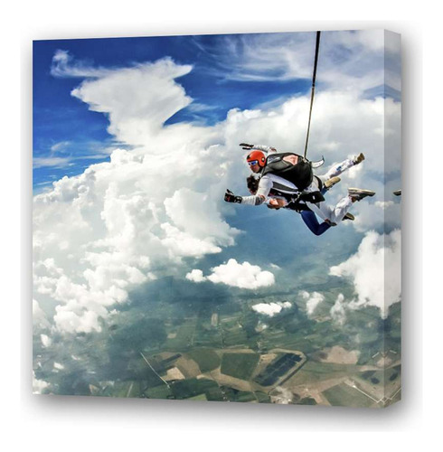 Cuadro 60x60cm Skydiving Deporte Extremo Vuelo Razo M2