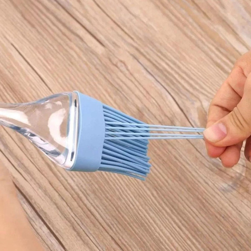 Kit Espatula E Pincel Silicone Culinário Cabo Acrílico Bolo