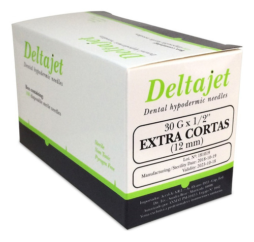 Agujas Descartables Dentales Caja X100 Deltajet Para Carpule