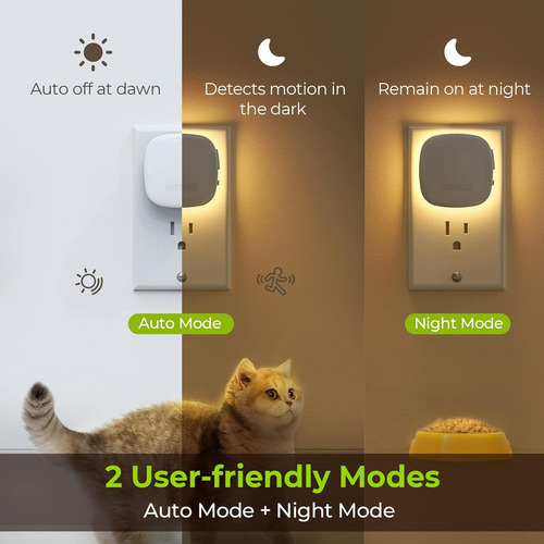 Luz Nocturna Led Sensor De Movimiento Y Sensor Crepuscu...