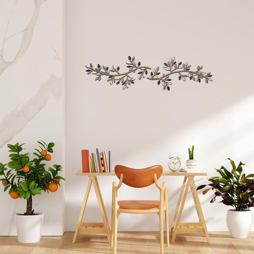 Arte De Parede De Metal, Decoração De Galhos De Oliveira E F