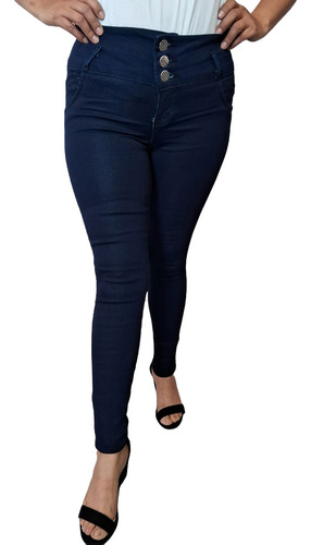 Jeans Mezclilla Mujer Corte Colombiano