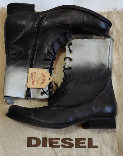 Botas Diesel De Piel Negras 