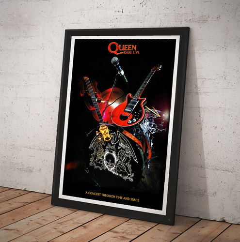 Cuadro Queen Lamina Poster Vidrio Rare Live Concert