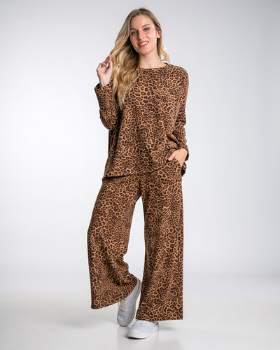 Remera Manga Larga Corderoy Oversize Felizfem Chocolate Unico