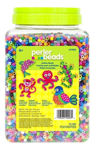 Perler Beads Bucket Cubeta Con 22000 Cuentas Midi Multimix