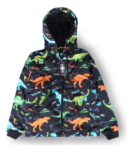 Chaqueta Dinosaurios Negra Para Niños