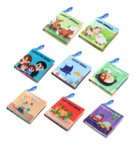 8 Libros Suaves Para Bebés, Juguetes 11,5 X 11,5 X 2 Cm
