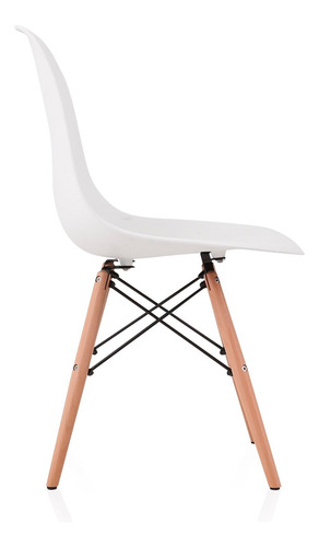 Imagen 2 de 6 de Set 4 Sillas Eames Dsw Clasicas Blancas Muebles Metinca