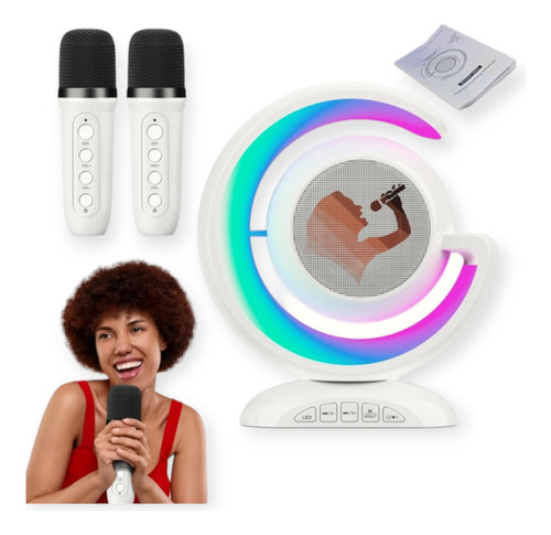 Parlante Inalámbrico Para Karaoke Con Bluetooth Y Micrófonos