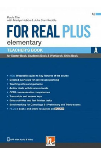 For Real Plus Elementary - Teacher's Book A + E-zone, De Tite, Paola. Editora Helbling Languages ***, Capa Mole Em Inglês