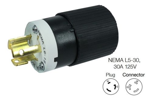 Clavija 1/2 Vuelta 2 Polos Bryant 70615np 15a 250v 38801030
