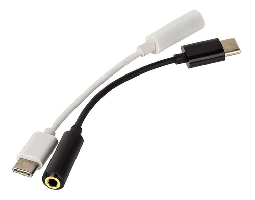 Adaptador Usb Conector Tipo - C P2 Fone De Ouvido 3.5 Cor Branco