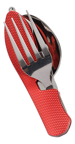 Utensilios Para Acampar, Cuchillo, Cuchara, Tenedor, Rojo