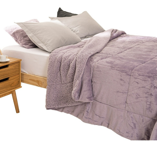 Cobertor Quilt Chiporro Sherpa King Reversible Colores