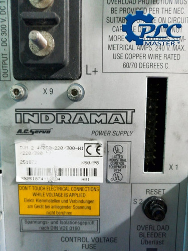 Servo Fuente De Alimentacion Indramat Tvm 2.4-050-220/300-w1 (Usado)
