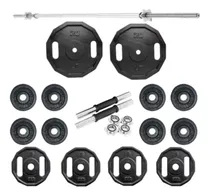 Comprar Kit\u002Fset Pesas 100 Lb 50k (discos+barra Recta Y Mancuernas)
